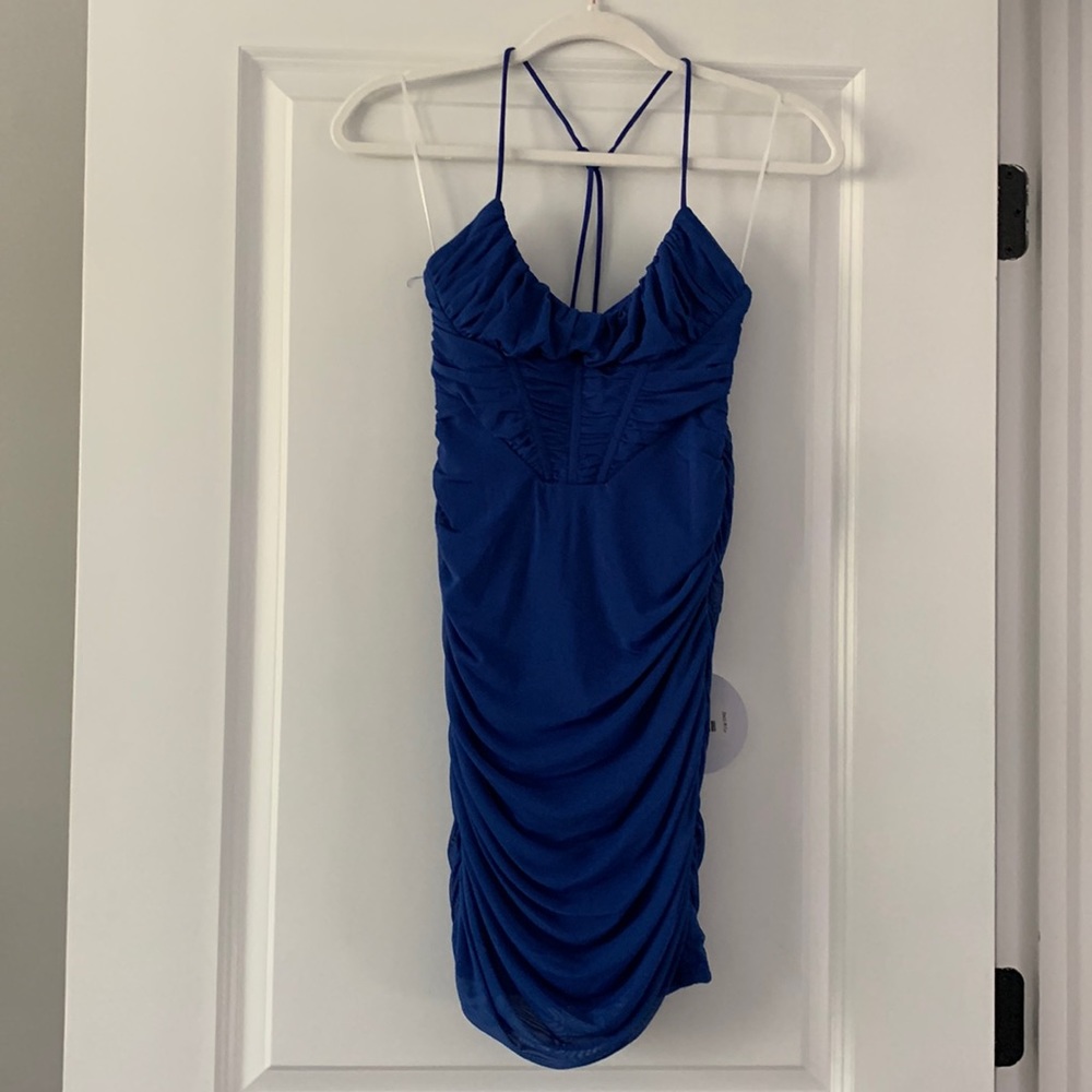 NWT Ruched prom dress halter style